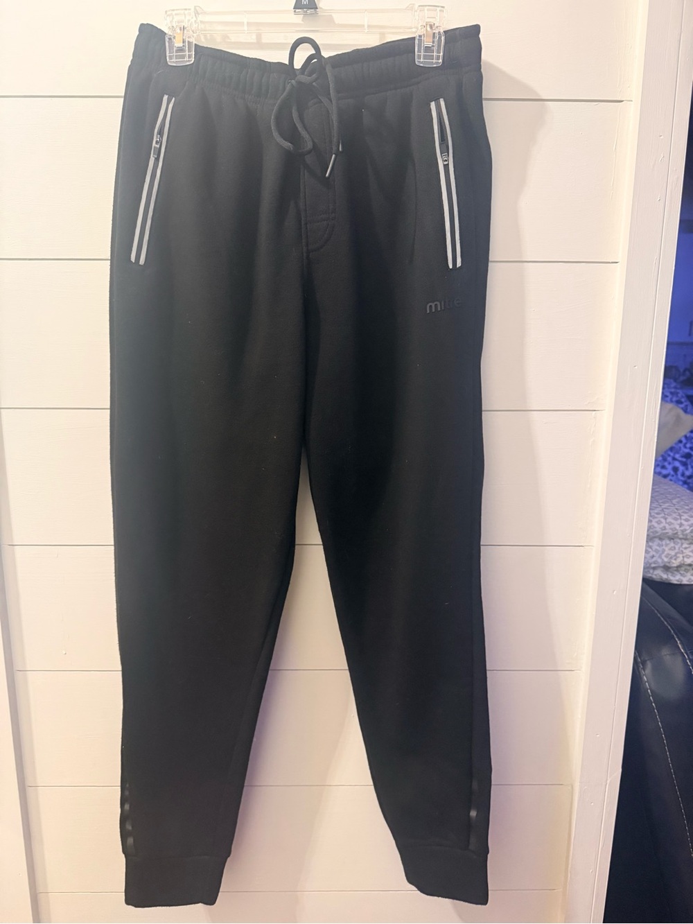 Kids Black Jogger Sweatpants with Reflective Zip Pockets